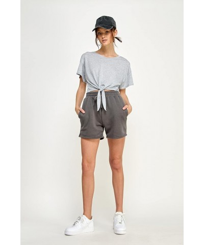 Shorts for Women Casual Summer Drawstring Comfy Fleece Drawstring High Waist Running Shorts with Pockets Charcoal $9.84 Shorts