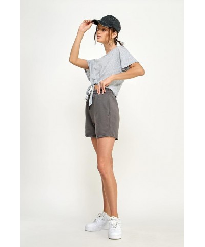 Shorts for Women Casual Summer Drawstring Comfy Fleece Drawstring High Waist Running Shorts with Pockets Charcoal $9.84 Shorts