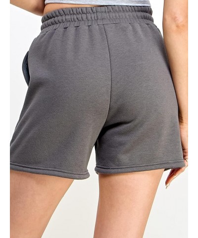 Shorts for Women Casual Summer Drawstring Comfy Fleece Drawstring High Waist Running Shorts with Pockets Charcoal $9.84 Shorts