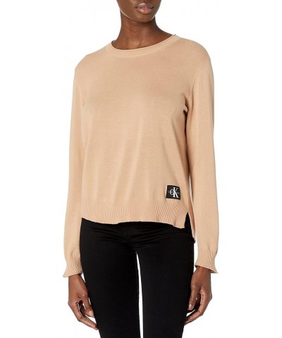 Women's Round Neck Casual Sweater Wheat $30.23 Sweaters