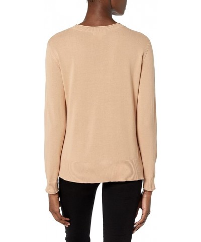 Women's Round Neck Casual Sweater Wheat $30.23 Sweaters