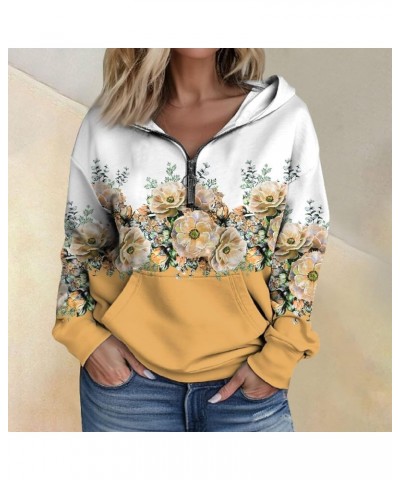 Half Zip Pullover Sweatshirts for Women Zip Up Hoodies Fleece Sweaters Fall Fashion Outfits 2023 Winter Clothes A4-orange $13...