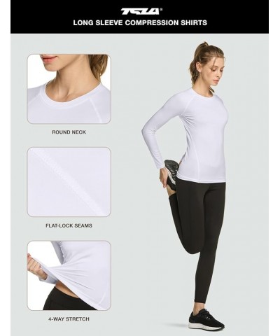 1 or 3 Pack Women's Sports Compression Shirt, Cool Dry Fit Long Sleeve Workout Tops, Athletic Exercise Gym Yoga Shirts 3pack ...