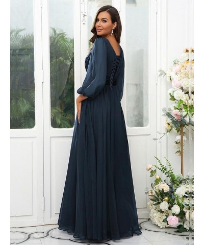 Women's Long Sleeve Bridesmaid Dresses for Wedding Chiffon Pleated Empire Waist Formal Evening Dress Sage Green $39.20 Dresses