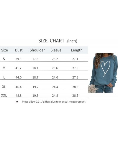 Valentine's Day Crewneck Pullover Shirts Women Long Sleeve Love Heart Sweatshirts Graphic Lover Gift Mother’s Day 03 Black Lo...