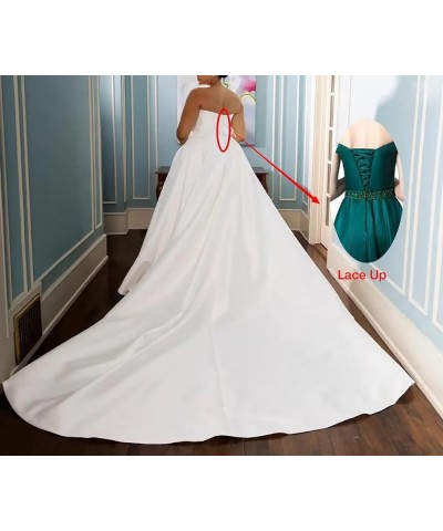 Beach Wedding Dresses for Bride Satin Long Prom Dresses for Women V Neck Ball Gown Formal Evening Party Gowns B-champagne $40...