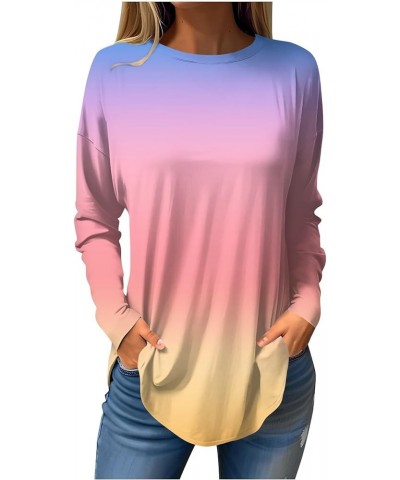 Women Oversized Sweatshirts Fall Fashion Print Pullover Loose Round Neck Shirts Casual Long Sleeve Clothes Tops 3-orange $8.0...