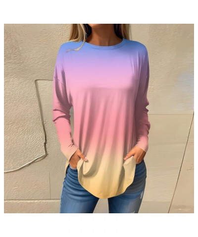 Women Oversized Sweatshirts Fall Fashion Print Pullover Loose Round Neck Shirts Casual Long Sleeve Clothes Tops 3-orange $8.0...