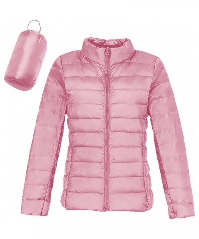 Womens Casual Lightweight Hooded Down Jacket Packable solid color Puffer Coats Jacket with Storage Bag Z07 $16.49 Jackets