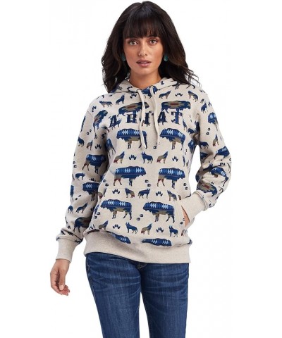 Female REAL Allover Print Hoodie Buffalo Border Print Medium Medium Buffalo Border Print $17.62 Activewear