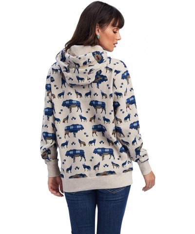 Female REAL Allover Print Hoodie Buffalo Border Print Medium Medium Buffalo Border Print $17.62 Activewear