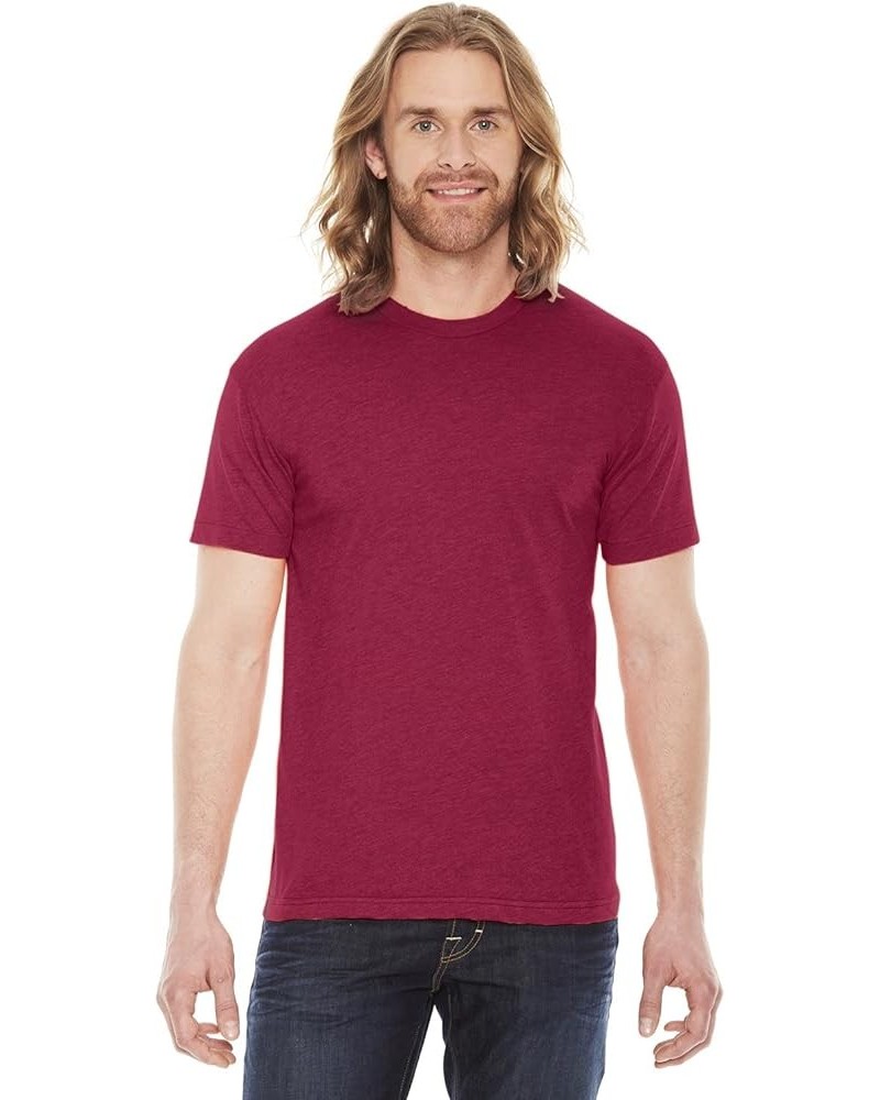 Men's Poly-Cotton Short Sleeve Crew Neck Heather Red $8.40 T-Shirts