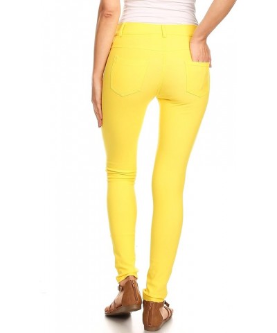 Women's Five Pocket Jean Leggings Yellow $15.25 Leggings