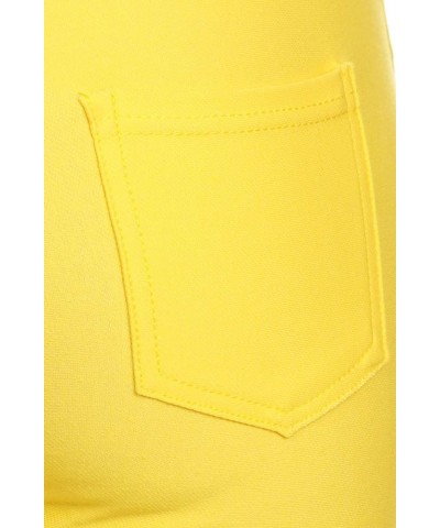 Women's Five Pocket Jean Leggings Yellow $15.25 Leggings