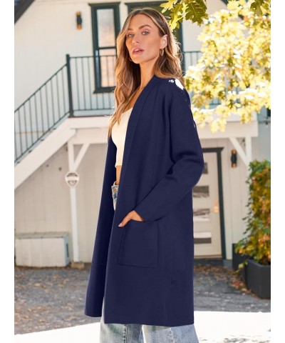 Women's Oversized Long Cardigan Sweaters 2023 Fall Trendy Coatigan Lightweight Jackets Knit Winter Coat Navyblue $19.94 Sweaters