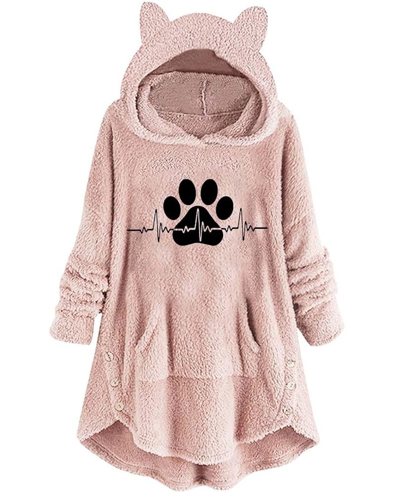 Unisex Hoodies Cat Ear Hooded Sweater Coats Long Sleeve Hoodies Sweatshirt Blouse Pullover Outwear for Women Men 2023 New 03-...