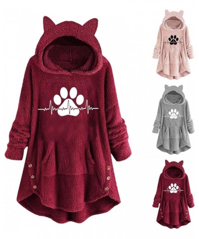 Unisex Hoodies Cat Ear Hooded Sweater Coats Long Sleeve Hoodies Sweatshirt Blouse Pullover Outwear for Women Men 2023 New 03-...