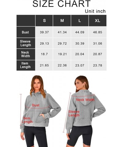 Womens Sweatshirt 2023 Fleece Lined Zip Up Hoodies for Women Long Sleeve Crop Tops Fall Clothes Thumb Hole White $11.76 Hoodi...