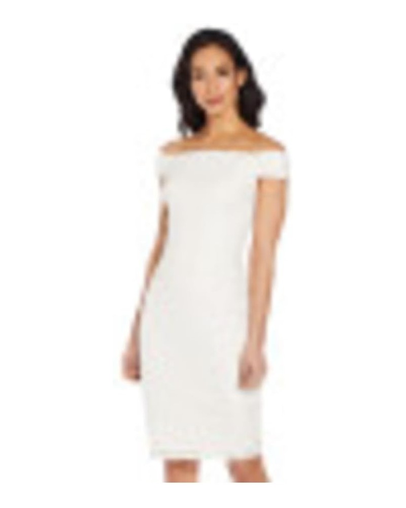 Women's Off Shlder Crunchy Bead DRS Ivory $56.76 Dresses