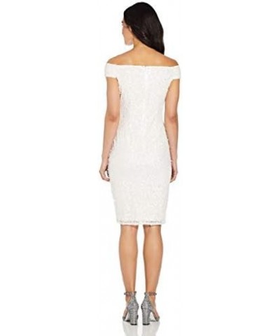 Women's Off Shlder Crunchy Bead DRS Ivory $56.76 Dresses