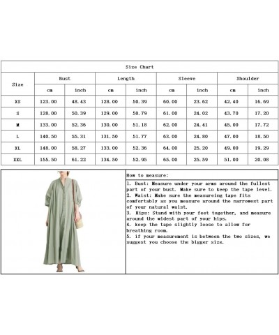 Women's Loose Bishop Sleeve Maxi Shirt Dress Spring Summer Cotton Button Down Dress Pink $17.69 Dresses