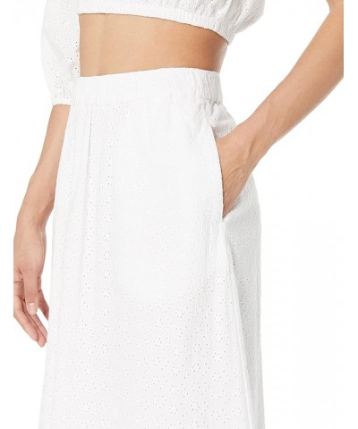 Women's Anupa Cotton Tiered Midi Skirt White Eyelet $25.91 Skirts