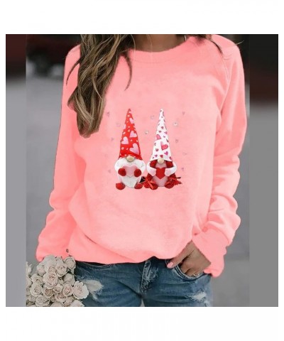 Valentine's Day Sweatshirt Women Funny Cute Heart Graphic Valentines Shirt Casual Valentines Long Sleeve Pullover Top Pink04 ...