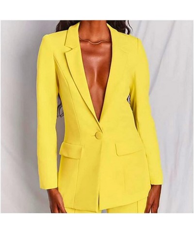 2 PC Women's Suits for Work Peak Lapel Business Suit One Button Pantsuits for Wedding Party Blush $32.50 Suits