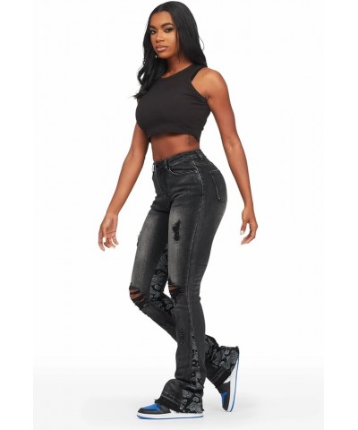 Women's Khaleesy Stacked Flare Jean Black $25.20 Jeans