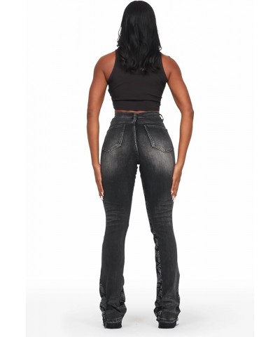 Women's Khaleesy Stacked Flare Jean Black $25.20 Jeans