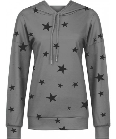 Long Sleeve Shirts for Women Trendy Star Print Casual Sweatshirts Plus Size Round Neck Fashion Cute Pullover Tops 4 Dark Gray...