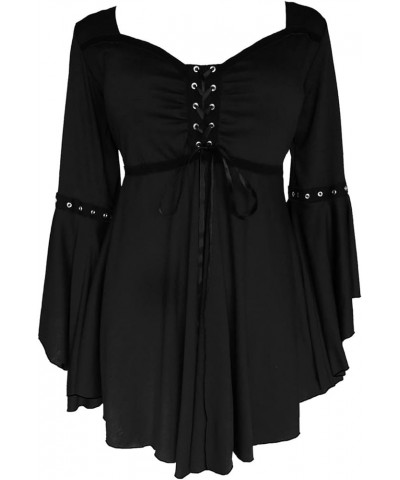 Ophelia Corset Top: Victorian Gothic Medieval Women's Peasant Blouse for Everyday Halloween Cosplay Festivals Black $23.39 Tops