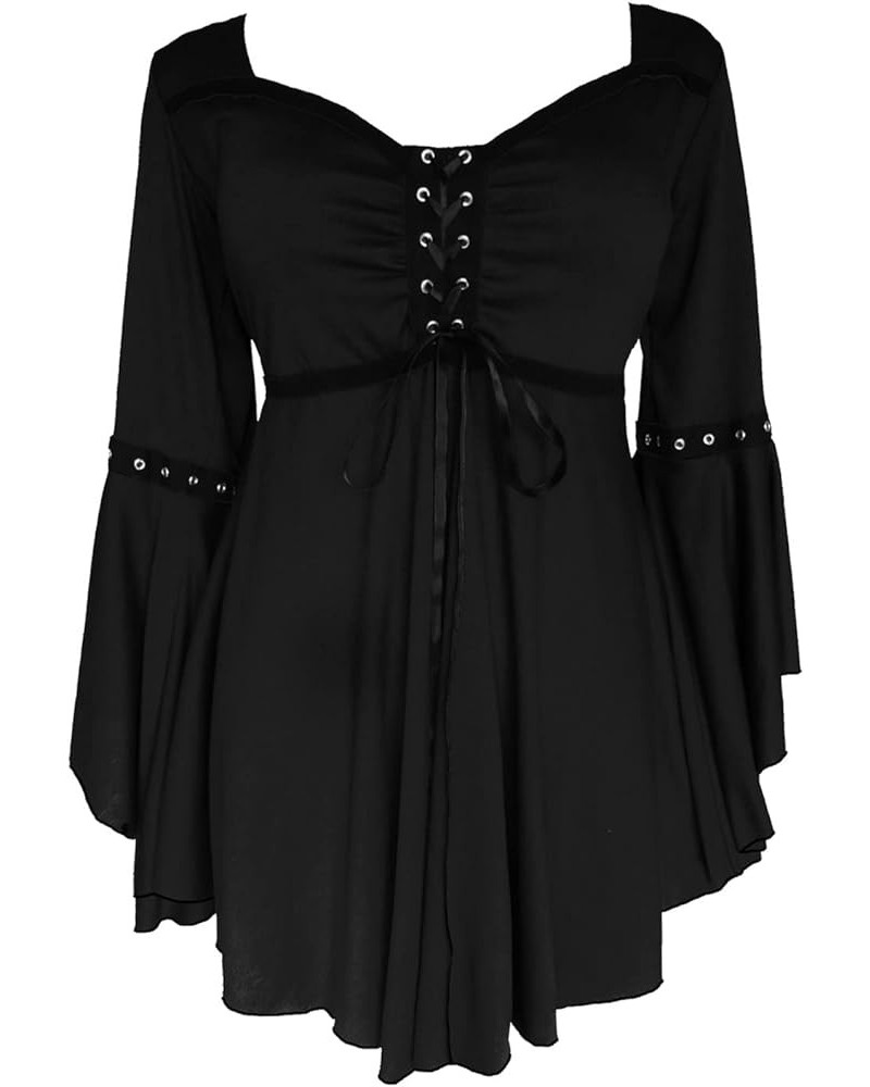 Ophelia Corset Top: Victorian Gothic Medieval Women's Peasant Blouse for Everyday Halloween Cosplay Festivals Black $23.39 Tops