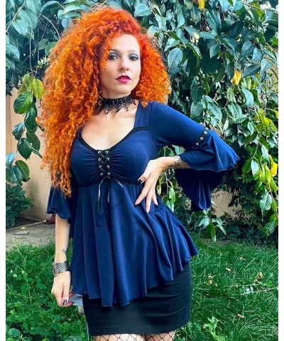 Ophelia Corset Top: Victorian Gothic Medieval Women's Peasant Blouse for Everyday Halloween Cosplay Festivals Black $23.39 Tops