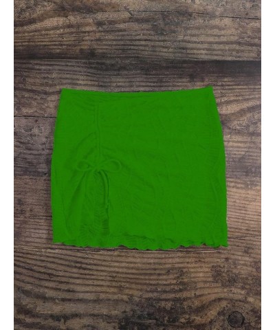 Women's Drawstring Split Thigh Cover Up Skirt Swimwear Beach Skirt Green $17.99 Swimsuits