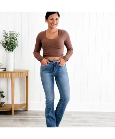 Holy Grail Tummy Control Bootcut Jeans, Holy Grail Jeans, Holy Grail Bootcut Jeans for Women Blue-regular $19.88 Jeans