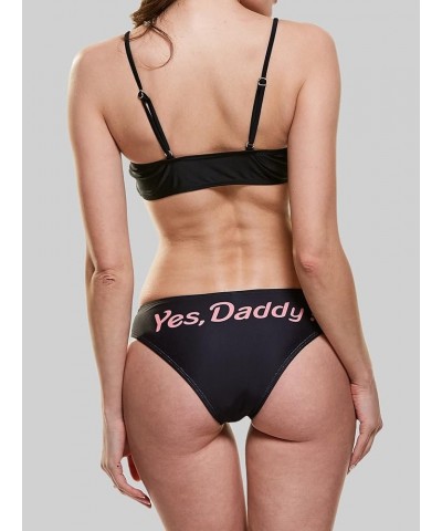 Yes Daddy Bra and Panty Set Swimsuit Anime Bikini Cosplay Lingerie Underwear Sets Black $9.40 Swimsuits