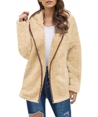 Women 2023 Fleece Sherpa Jacket Fall Winter Clothes Zipper Teddy Loose Faux Fur Quilted Coat Overcoat 1774-aytedmd-3-khaki $1...