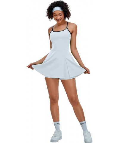 Women’s Tennis Golf Dress with Shorts Pockets Sleeveless Workout Sports Athletic Dresses 2 White $29.14 Activewear