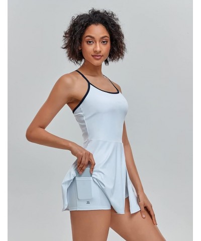 Women’s Tennis Golf Dress with Shorts Pockets Sleeveless Workout Sports Athletic Dresses 2 White $29.14 Activewear