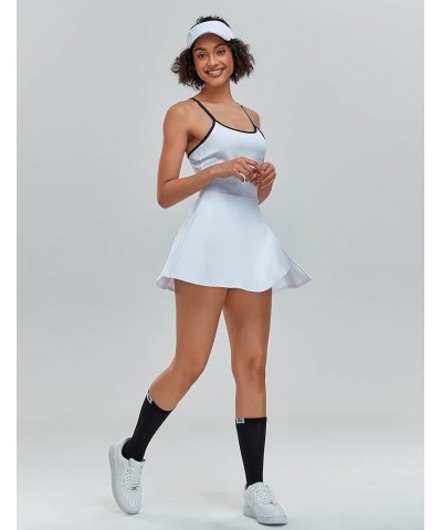 Women’s Tennis Golf Dress with Shorts Pockets Sleeveless Workout Sports Athletic Dresses 2 White $29.14 Activewear