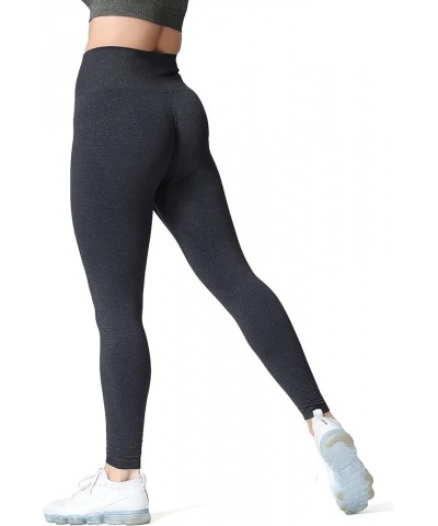 Women's High Waist Workout Gym Vital Seamless Leggings Yoga Pants A Black Marl $12.50 Activewear