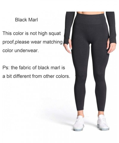 Women's High Waist Workout Gym Vital Seamless Leggings Yoga Pants A Black Marl $12.50 Activewear