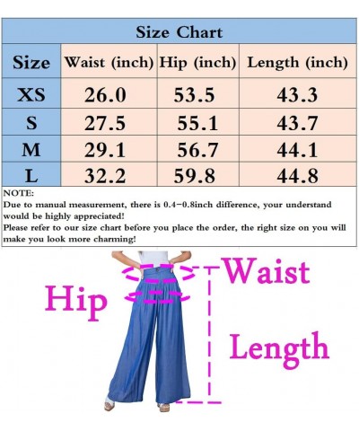 Linen Wide Leg Palazzo Pants for Women Smocked High Waisted Loose Fit Flowy Pants Casual Summer Lounge Trousers with Pockets ...