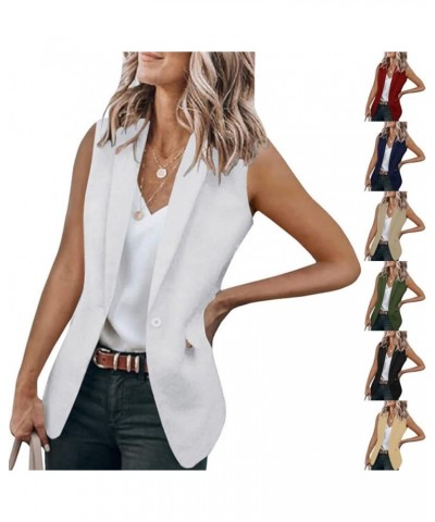 Womens Casual Blazer Short Sleeve/Sleeveless Lapel Blazer Jackets Front Open Cardigan Work Suit Button Business Jackets B Bei...