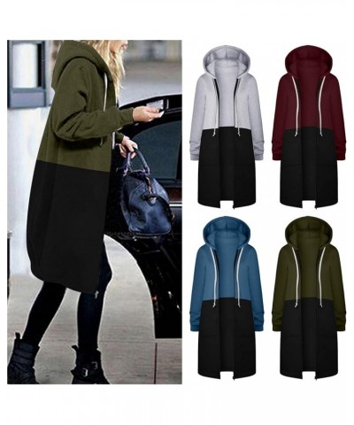 Women Casual Zip Up Hoodies Fleece Tunic Sweatshirt Long Plus Size Fashion Long Hoodie Jacket Coats with Pockets Army Green01...