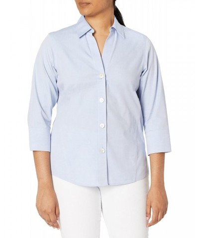 womens Non-iron Essential Paige Button Down Shirt, Blue Wave, 14 US $28.83 Blouses