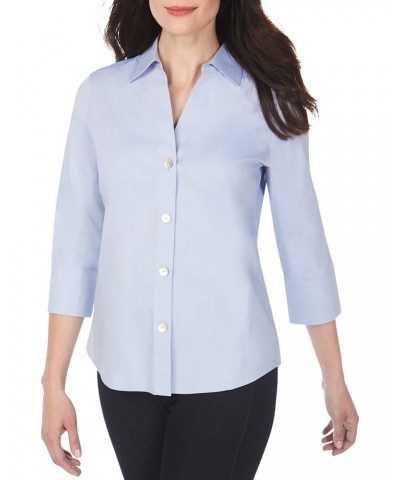 womens Non-iron Essential Paige Button Down Shirt, Blue Wave, 14 US $28.83 Blouses