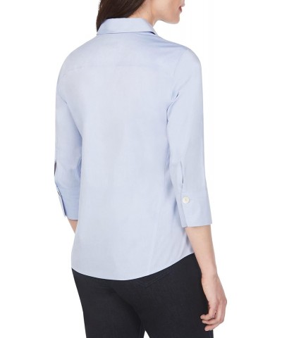 womens Non-iron Essential Paige Button Down Shirt, Blue Wave, 14 US $28.83 Blouses