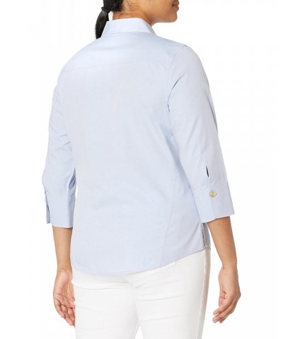 womens Non-iron Essential Paige Button Down Shirt, Blue Wave, 14 US $28.83 Blouses